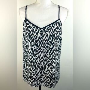 Banana Republic Black and White Zebra Print Women's Cami Top V-neck Size L